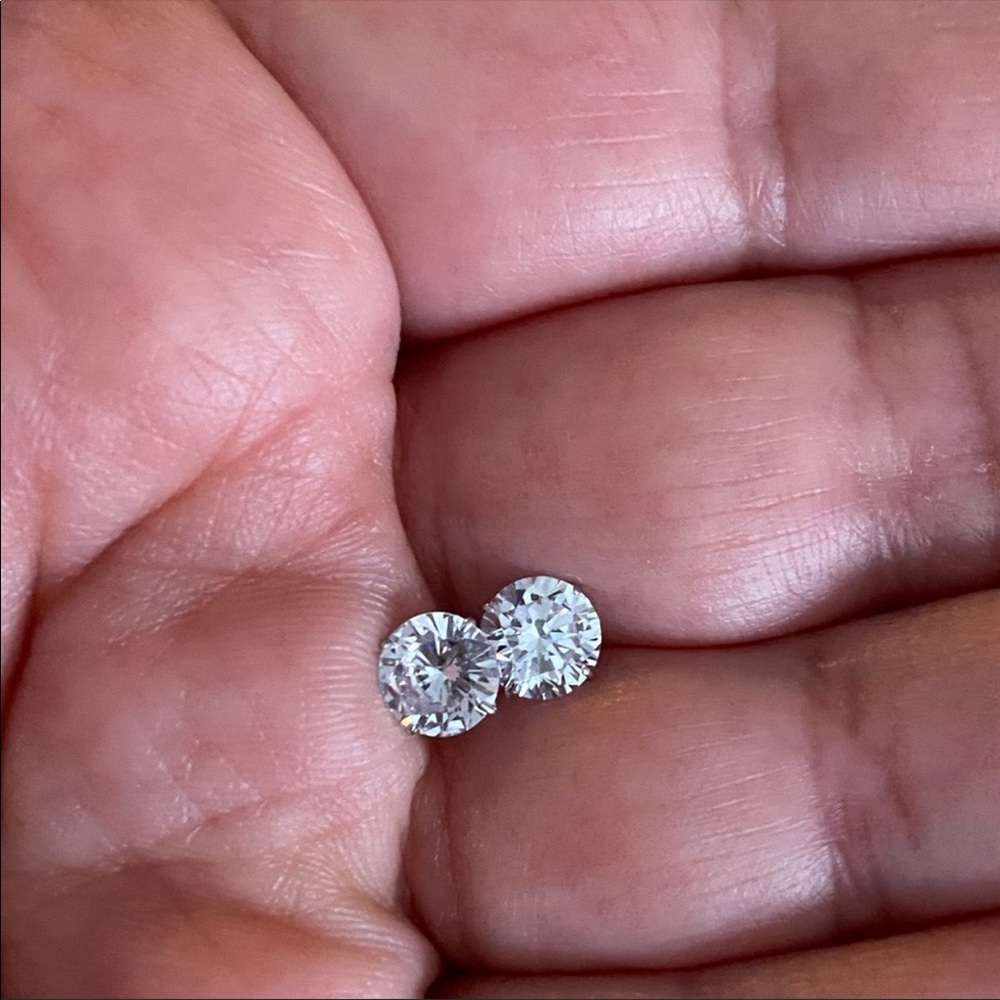 NEW❤️14K WHITE GOLD DIAMOND EARRINGS